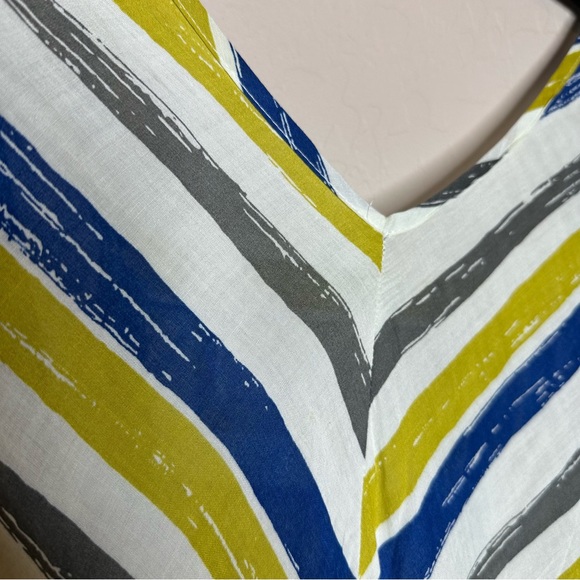 Striped Mini Skirt Dress, White Blue Green Gray Spring Summer Dress, size medium - Picture 5 of 15